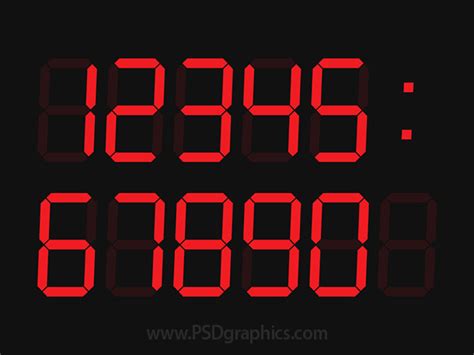 This font was posted on 10 may 2015 and is called alarm clock font. Digital clock template (PSD) | PSDGraphics