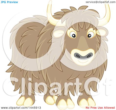 Clipart Of A Brown Yak Royalty Free Vector Illustration By Alex