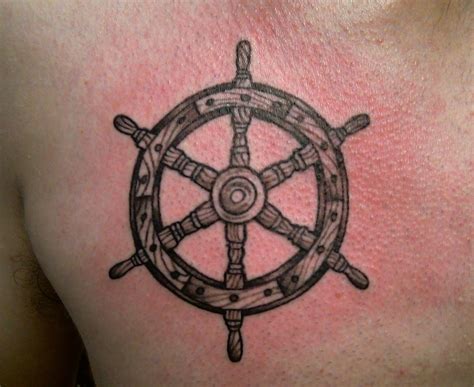 collin kasyan s tattoo portfolio tattoo black and grey ship wheel chest