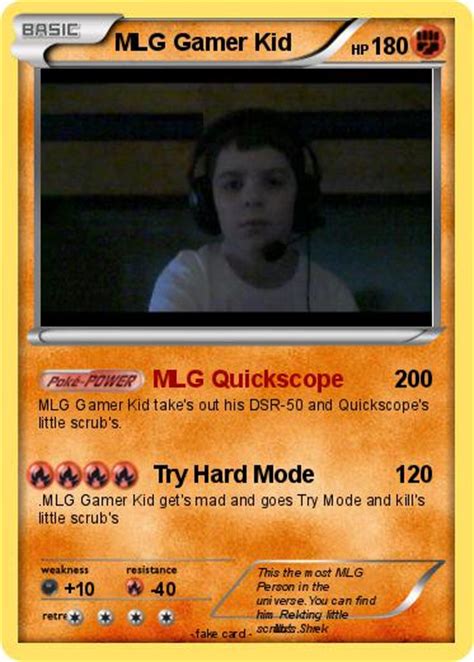 Pokémon Mlg Gamer Kid Mlg Quickscope My Pokemon Card