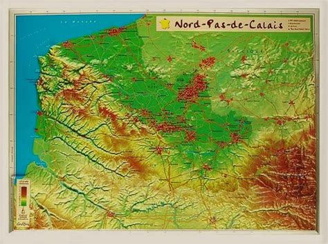 Carte En Relief Du Nord Pas De Calais Georelief