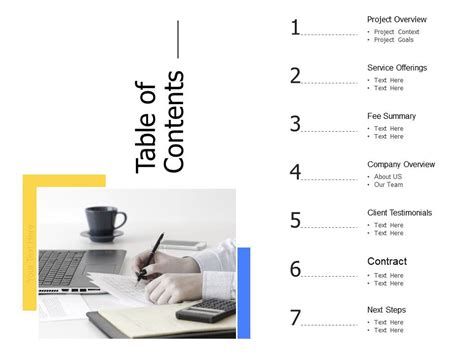 Table Of Content Ppt Template Mosi