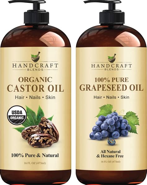 Handcraft Blends Castor Oil With Rosemary Oil For Hair Growth Eyelashes Eyebrows