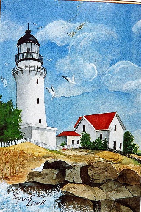 Lighthouse Painted By Sylvia Lovell Lighthouse Painting Watercolor