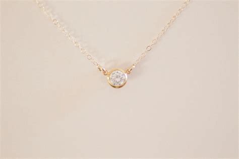 Small Gold Necklace Delicate Diamond Necklace Dainty Etsy Delicate
