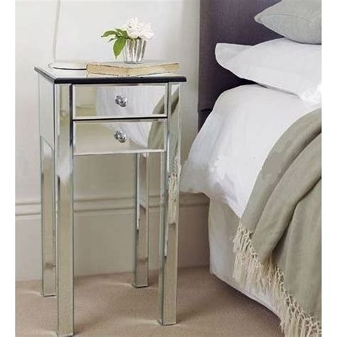 Mirrored 2 Drawer Bedside Table