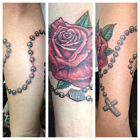 There are many different beautiful designs that incorporate the rose tattoo which is loved by many around the world. Wrap around rosary and rose | Original tattoos, Tattoos ...