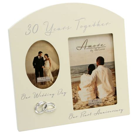 The traditional way to celebrate a 30 year anniversary is with a gift of pearls. 30 Year Anniversary Double Photo Frame | Anniversary Photo ...