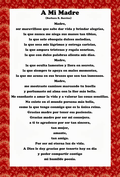 Spanish mothers day Poems