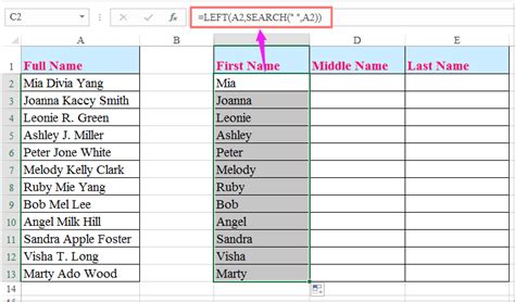 How To Split Name In Excel Formula Printable Templates