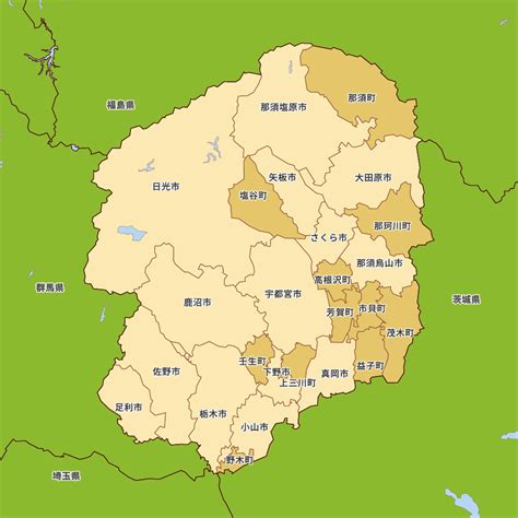 栃木県の地図 Map It マップ・イット