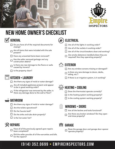 New Home Owners Checklist Use This Guide During Your Final