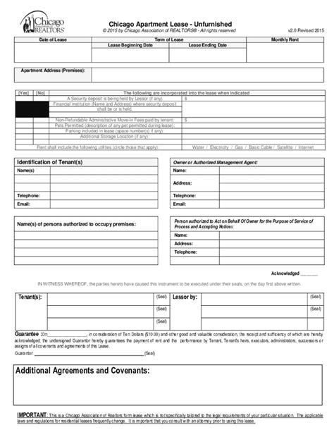 Chicago Residential Lease 2022 Fill Online Printable Fillable