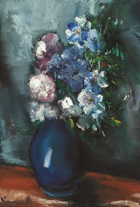 Bouquet In The Blue Vase Flower Painting Oil Painting Flowers Painting