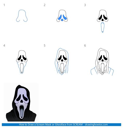 How To Draw A Scream Mask Or Ghostface From Scream Step By Step Easy
