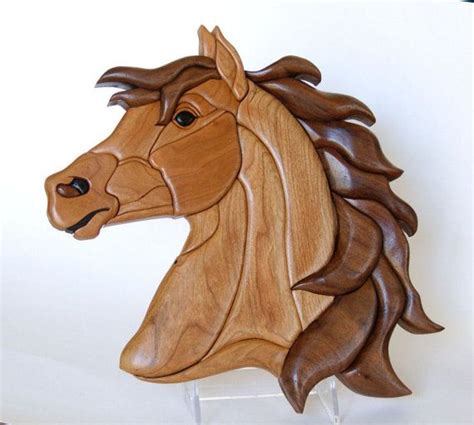 Horse Intarsia Wall Hanging Made To Order Por Entwoodcrafts Wood