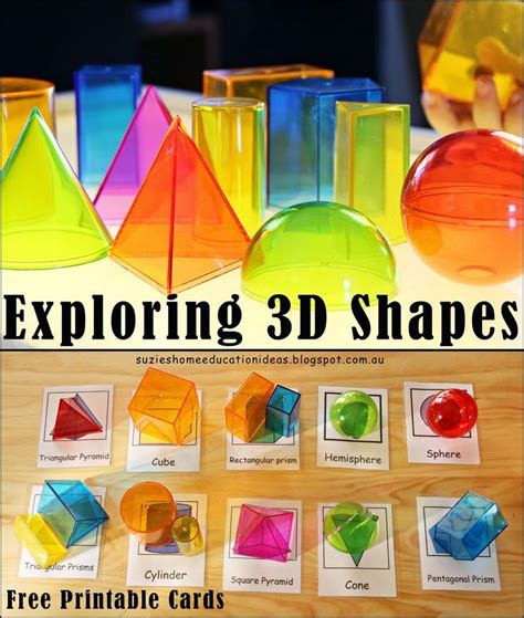 Exploring 3d Shapes Free Printable 3d Cards Math Activities For
