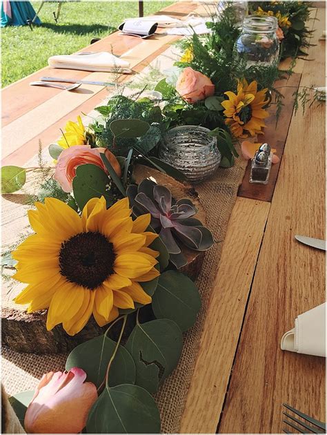 M B Wedding At Naturally Sunkissed Farm Sunflower Centerpieces