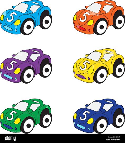 Kids Cars Cartoon Set Cars Toys Vector Illustration Stock Vector