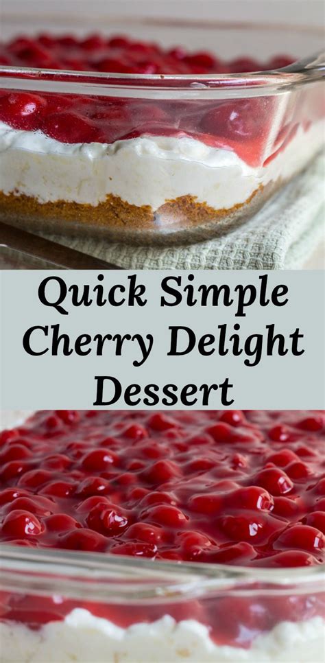 Quick Simple Cherry Delight Dessert Pear Tree Kitchen