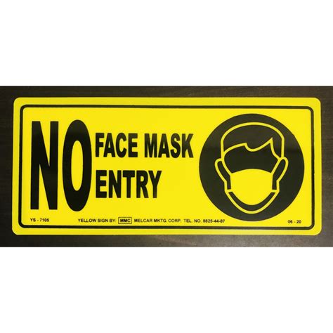 Covid Signs No Face Mask No Entry 4x9 Ys7105 Shopee Philippines