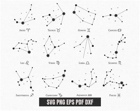 Сonstellations SVG Bundle Star zodiac constellation SVG Etsy