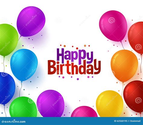 Colorful Bunch Of Happy Birthday Balloons Vector Background