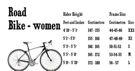 Womens Mountain Bike Frame Size Chart A Visual Reference Of Charts