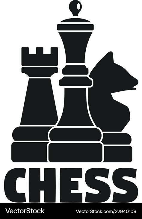 Logic Chess Game Logo Simple Style Royalty Free Vector Image