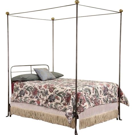 Great savings & free delivery / collection on many items. Wrought Iron & Brass Vintage Full Size Canopy Bed (With ...