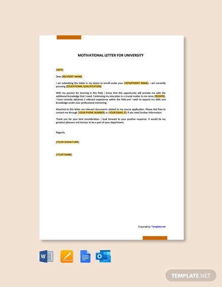 How do i write a motivational letter? FREE Sample Motivation Letter Template - Word | Google Docs | Apple Pages | Template.net