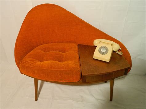 Vintage Mid Century Egg 1960 S Chippy Heath Telephone Seat Atomic Retro