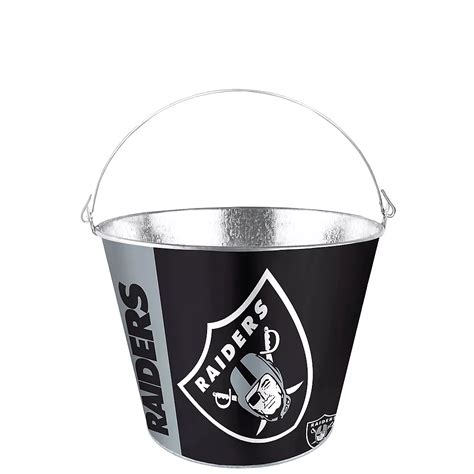 Oakland Raiders Galvanized Bucket 9in X 7in Party City