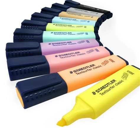Set Of 10 Staedtler Textsurfer Classic Pastel Highlighter Marker Pens
