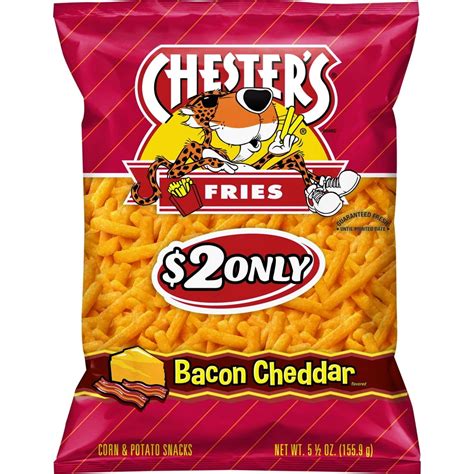 Chesters Bacon Cheddar Fries Corn And Potato Snacks 55 Oz Walmart