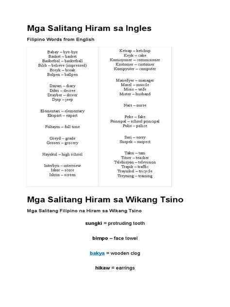 Kahulugan Ng Salitang Hiram Na Traysikel