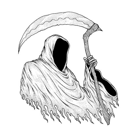 Premium Vector The Grim Reaper Illustration Hand Drawn