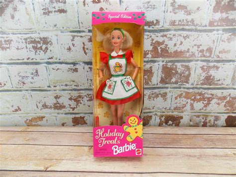 1997 Holiday Treats Barbie Nrfb Special Edition Barbie Etsy Holiday Barbie Barbie Vintage
