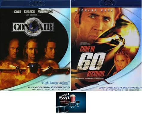 NICOLAS CAGE DOUBLE Feature Con Air Gone In 60 Seconds 2 Blu Ray Set