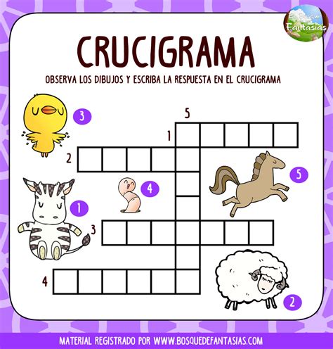 Crucigramas Infantiles Para Imprimir Free Printable Crossword
