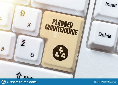 Text Sign Showing Planned Maintenance Concept Meaning Check Ups To Be