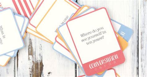 Check spelling or type a new query. Printable Conversation Questions Card Game