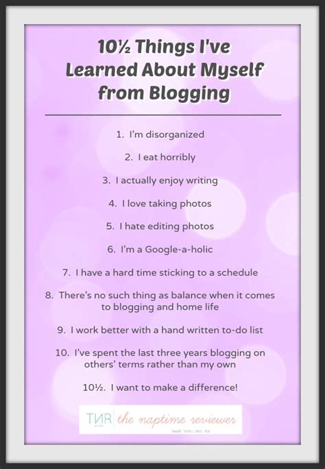 10½ Things I Ve Learned About Myself From Blogging • The Naptime Reviewer