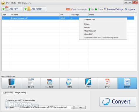Free users are limited to a single file per task. PDFMate PDF Converter Free 1.75 Download for Windows ...