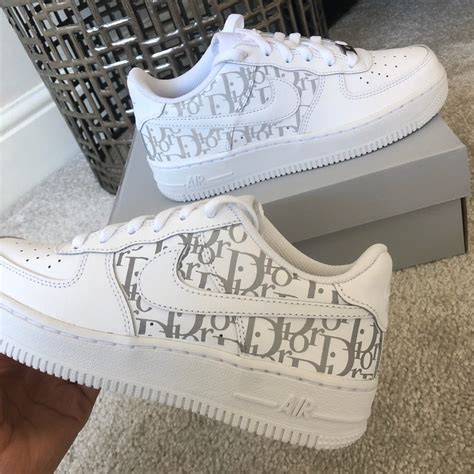 Nike Air Force 1 One Custom Dior Reflective Air Forces Mens Etsy