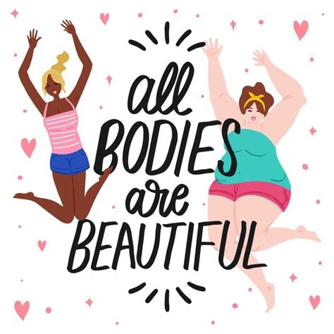 Free Vector Body Positive Typography With Women Body Positivity Body Positivity Art Body