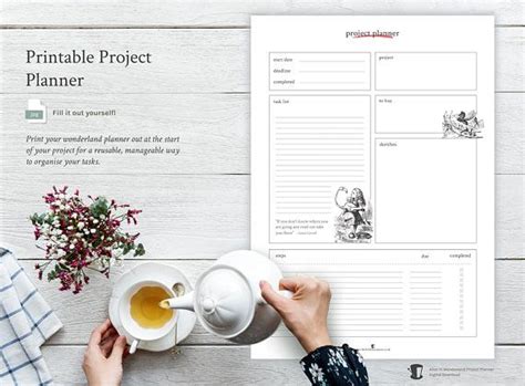 Print Your Wonderland Planner Out At The Start Of Your Project For A