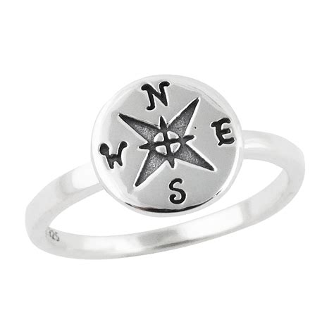 Compass Ring 925 Sterling Silver Sizes 6 10 Nautical Directional 9