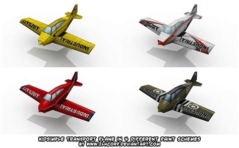 Ninjatoes Papercraft Weblog Papercraft Airplane In 4 Different Paint