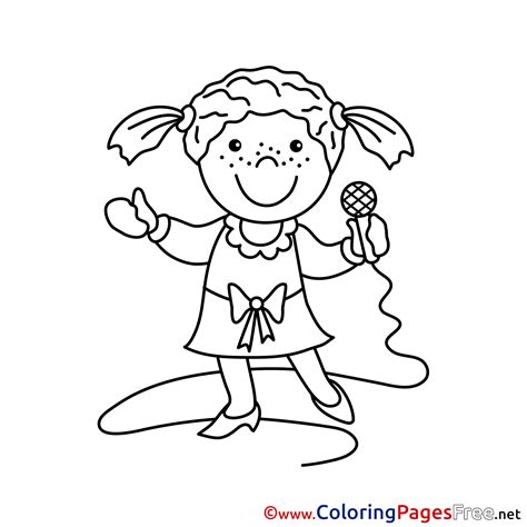 Singer Colouring Page